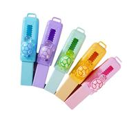 5Pcs Animal Push Pull Eraser Refillable Sliding Rubber Erasers