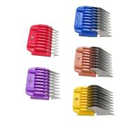 5pcs Animal Stainless Steel Guide Comb Set For 10#/15#/30# Detachable Blade，Compatible For Oster A5, Compatible For Wahl，KM Series Clipper