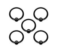 5PCS Anodized Black Captive Bead Hoop 16g 3/8 10mm 3mm Ball Cartilage Nose Septum Earrings Eyebrow Piercing Jewellery 5035