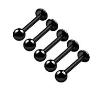 5PCS Anodized Black Labret 16g 3/8 10mm 3mm Ball Tragus Spider Bite Snake Bite Medusa Earrings Lip Piercing Jewellery 4805