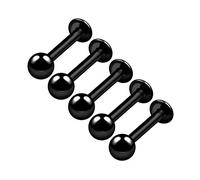 5PCS Anodized Black Lip Studs 14g 5/16 8mm 4mm Ball Tragus Cartilage Marilyn Monroe Earrings Labret Piercing Jewellery 4829