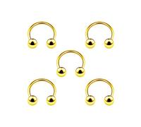 5PCS Anodized Horseshoe Circular Barbell 20g 1/4 6mm 3mm Ball Nose Lip Tragus Eyebrow Earrings Daith Piercing Jewellery 4946
