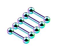 5PCS Anodized Rainbow Barbell Earrings 16g 5/16 8mm 3mm Ball Eyebrow Daith Cartilage Earrings Tragus Piercing Jewellery 4871