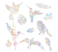 5pcs Anti Collision Window Decals for Birds, Holographic Deter Bird & Leaf Static Window Clings Non-Adhesive Rainbow Glass Window Stickers to Prevent Bird Strikes