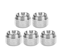 5PCS Anti - Off Two - Touch Fitting for PC Water Cooling Hard Tube, Brass G1/4 Thread Connector with Silicone Seal, Chrome - Plated for 14mm OD Rigid Tubing