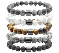 5Pcs Anti Smoking Bracelet Spiritual Magnetic Beaded Quit Smoking Bracelet for Women Men Helps Relief Anxiety Frustration Irritability, FASHIONOTHER
