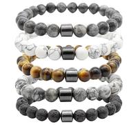 5Pcs Anti Smoking Bracelet Spiritual Magnetic Beaded Quit Smoking Bracelet for Women Men Helps Relief Anxiety Frustration Irritability, Bracelets