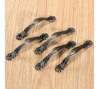 5Pcs Antique Bronze Retro Door Pulls Handle Drawer Cabinet Cupboard Closet Wardrobe Knob Jewelry Box Furniture Knobs and Handles(Large 81x14mm)