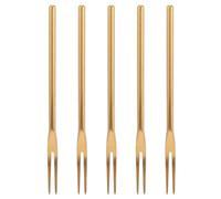 5Pcs Appetizer Forks, Stainless Steel Dessert Fork Cocktail Forks Cake Fruit Salad Appetizer Long Handle Metal Small Tasting Pastry Forks Charcuterie Forks for Home Kitchen Party
