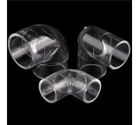 5pcs Aquarium Fish Tank Garden Water Pipe Connectors Clear Tube Joint Fittings, Acrylic 90° Elbow Transparent Tube(50mm)