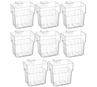 5PCS Aquarium Plant Holders, 2.2x3.2x3.2 Inch Clear Plastic Hanging Flower Pots for Fish Tank and Water Feature Decor