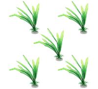 5pcs Artificial Aquarium Plant Decoration Soft Flexible Plastic Green