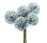 5Pcs Artificial Flowers, Fake Flowers Silk Plastic Artificial Hydrangea Realistic Flower Arrangements Wedding Decoration Table Centerpieces(Blue)