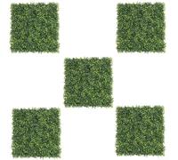 5pcs Artificial Grass Wall Panels with UV Protection Suitable for Indoor and Outdoor Use to Enhance Green Decor and Privacy