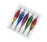 5pcs Artificial Hard Baits Shrimp Lure 8cm Cuttlefish Hook Fishing Lures Glow Squid Jigs Hooks Squid Fishing Lures