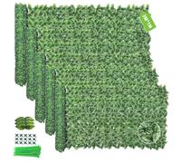 5PCS Artificial Ivy Fence Screening, 3M X 1M Garden Screening with 500pcs Zip Ties,Garden Screening Roll,Ivy Trellis Screening,Artificial Leaf Trellis,Foliage Wall Panel,UV Resistant