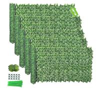 5PCS Artificial Ivy Fence Screening, 5M X 1M Garden Screening with 500pcs Zip Ties,Garden Screening Roll,Ivy Trellis Screening,Artificial Leaf Trellis,Foliage Wall Panel,UV Resistant