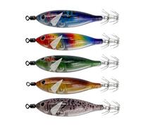 5Pcs Artificial Shrimp Cuttlefish Hard Fishing Baits For Enhances Attraction Fishing Lures Set For Experiences Night Squid Lures