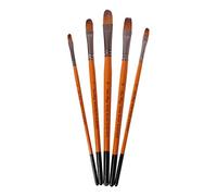 5Pcs Artists Brushes Set Flat For Head Nylon Brush Portable Anti-sheding Ideal Wall Art Rock Pottery Face Body P Cutting Dies For Card Making
