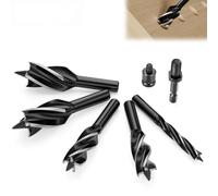 5PCS Auger Drill Bit Set for Wood, 12-30mm with 1/4" Hex Shank Quick Change, 1/2", 5/8", 7/8", 1" and 1-1/8" Impact Wood Auger Drill Bit Set with Adapter