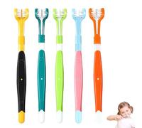 5Pcs Autism Toothbrush 3 Sided Toothbrush Kids Adult Colorful Oral Cleaning Soft Bristle Toothbrushes Teeth Wrap Around Travel Toothbrushes