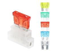 5PCS Auto Standard Middle Fuse Holder + Car Boat Truck ATC ATO Blade Fuse 1A 2A 3A 4A 5A 7.5A 10A 15A 20A 25A 30A 35A 40A(Size:5sets 2A)