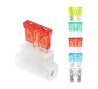 5PCS Auto Standard Middle Fuse Holder + Car Boat Truck Fuse 1A 2A 3A 4A 5A 7.5A 10A 15A 20A 25A 30A 35A 40A(Size:5sets 10A)