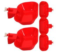 5pcs Automatic Chicken Watering Cups Pp Red Poultry Waterer