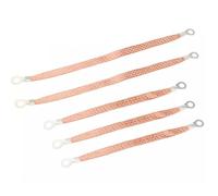 5Pcs Automotive Ground Strap Set, Copper Car Truck Engine Ground Strap Cable for Secure Electrical Connection (Gold)