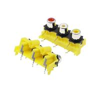 5PCS AV3-8.4-14A Ear-Free Core Socket 6-Pin Seat Three-Hole Jack PCB Welding Type Holder