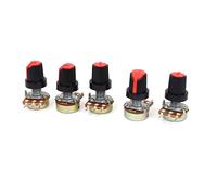5pcs B10K Variable Resistors Ohm 3 Terminals Rotary Shaft Audio Type B Potentiometers Potentiometer Pot AMNzOgOdL