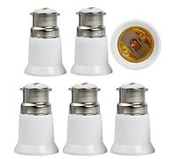 5PCS B22 to E27 Socket Converter,Socket Adapter, Bayonet to Screw Edison, BC to ES Lamp Base Adapter for LED Bulbs and Incandescent Bulbs and CFL Bulbs Lamp Bases,Heat-Resistant, Anti-Burning