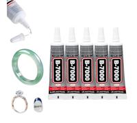 5PCS B7000 Glue 15ml Jewelry Glue Multipurpose Transparent Fabric Adhesive Suitable For Rhinestone Crafts Jewelry Fabric Leather Wood Glass Metal