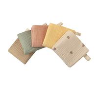 5pcs Baby Infant Towel 23x23cm Muslin Towel Handkerchiefs Two Layers Wipe Towel 2 Layer Gauze Washcloths