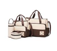 just4baby 5pcs Baby Nappy Changing Bags Set in Brown