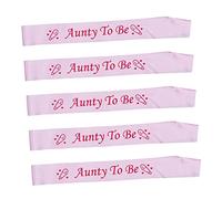 5pcs Baby Shower Party Sashes Baby Party Decoration Pink Cloth | Auntie to Sash, Aunty Sash, Shower Sash Belt, Gift Set for Baby Shower