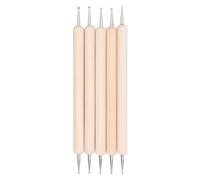 5pcs Ball Tip Embossing Stylus Set, Wooden Handle Stainless Steel Tracing Stylus Nail Art Dotting Tools for Sculpture, Painting, Shading