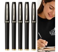 5PCS Ballpoint Pens Black Ink, Black Ballpoint Pen, Rollerball Pens, 0.5mm Roller Ball Pen for School Office Business Smooth Writing, Suitable for Adults and Children
