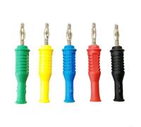 5PCS Banana Socket Adapter Kit 4mm Male Connectors for Digital Multimeter Repair Circuit Testing with Metal Leaves Vibration Resistant 2.4inch