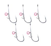 5pcs Barbed Fishing Hooks With Holes Tackle Live Shrimp Fixed Adapt To Various Environment Lake Fishing Hook