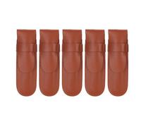 5PCS Barber Clipper Case | PU Leather Storage Holder for Cutting Tools | Portable Storage Bag for Hairdressers/Stylists/Home Use | Brown Exquisite Texture