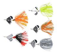 5pcs Bass Fishing Lures Spinner Baits Hard Soft Buzz Baits Top Water Fishing Lures for Freshwater and Saltwater
