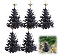 5PCS Bat Swarm Tree Ornament, Gothic Halloween Bat Swarm Hanging Decorations, Flying Bats Ornaments for Christmas Tree, for Party Halloween Home Garden