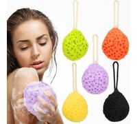 5pcs Bath Sponge Set with Hanging Loops, Sponge Shower Body Scrubber | Rapid Drying, Gentle Cleansing, Strong Durability, Colorful Bath Essentials for Everyday Washing Random Color