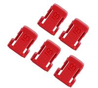 5Pcs Battery Mount Holder Stand Rack for M18 18V Batteries, Wall and Belt Mountable Storage Shelf with Secure Locking Clip, Compatible with 1.0Ah to 12.0Ah (Red)