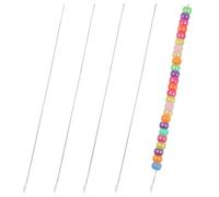 5Pcs Bead Spinner Needles for Jewelry Making, Flexible & Durable Straight 6.5 Inches Long Beading Needles with Large Eyes for Bracelet Necklace Jewelry Making, Includes 0.4|0.5|0.6|0.7|0.8mm Sizes