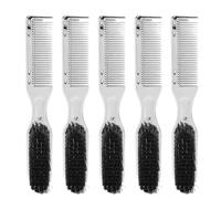 5Pcs Beard Comb Silver Color ABS Nylon Anti Static Smoothing Comfortable Hair Styling Comb Set for Home Salon Beauty