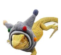 5pcs Bearded Dragon Funny Cute Hats, Bullhorn Ball Hat for Bearded Dragon Lizard Snake Gecko Chameleon Parrot Hamster(gray)