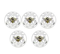 5PCS Bee Kind Po/sitivity Commemorative Coin Set,Double-Sided Inspirational Coin with Kindness & Gratitude Message,Sunflower & Bee Design,Po/sitive Reminder Coin Gift for Friends,Women & Men