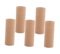 5pcs Beige Paper Cylinder Gift Box with Lids for 100ml 3.5oz Bottles | Embossed Finish, Gold Foil Detail, Upper Lower Tubes, Giftgiving Occasions